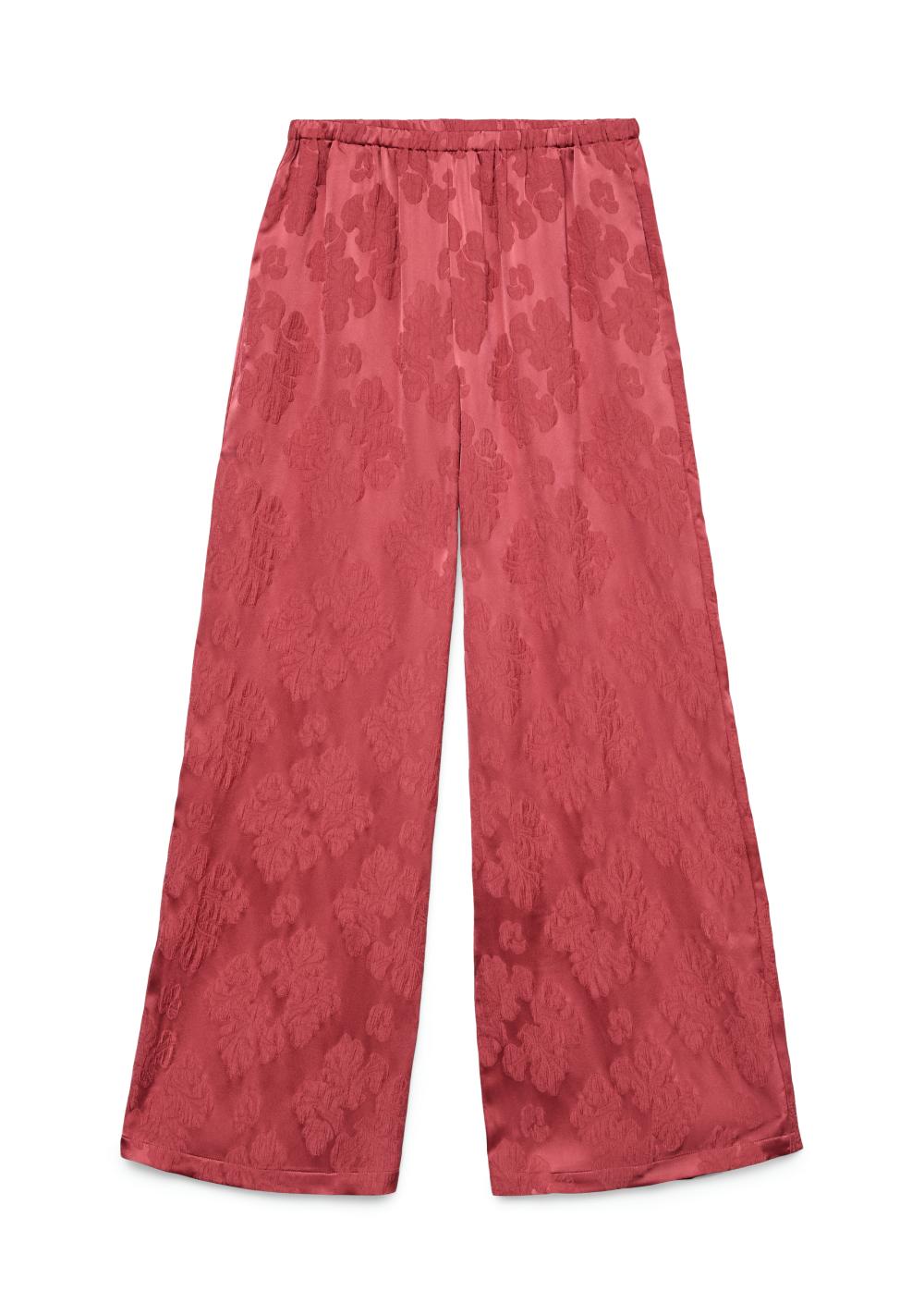 vero moda zenske siroke pantalone visokog struka crvena