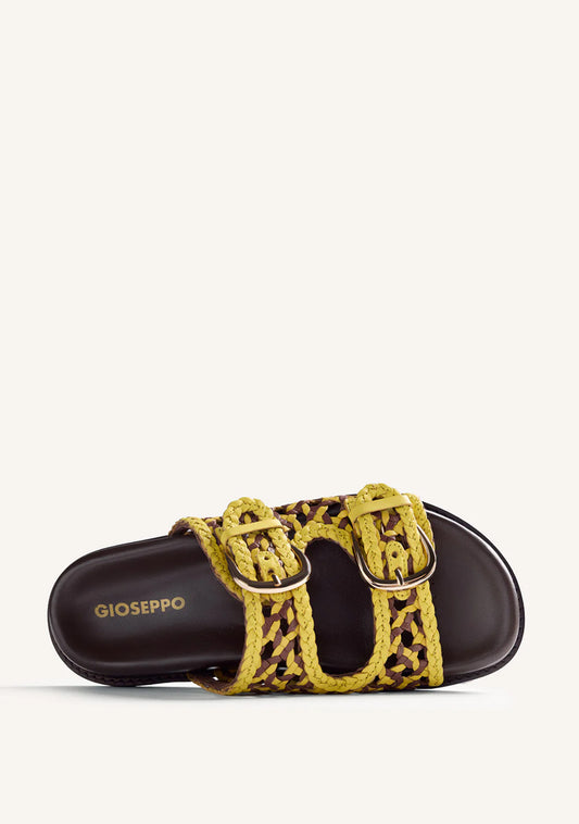 gioseppo kongwa zenske kozne papuce pletene zuta