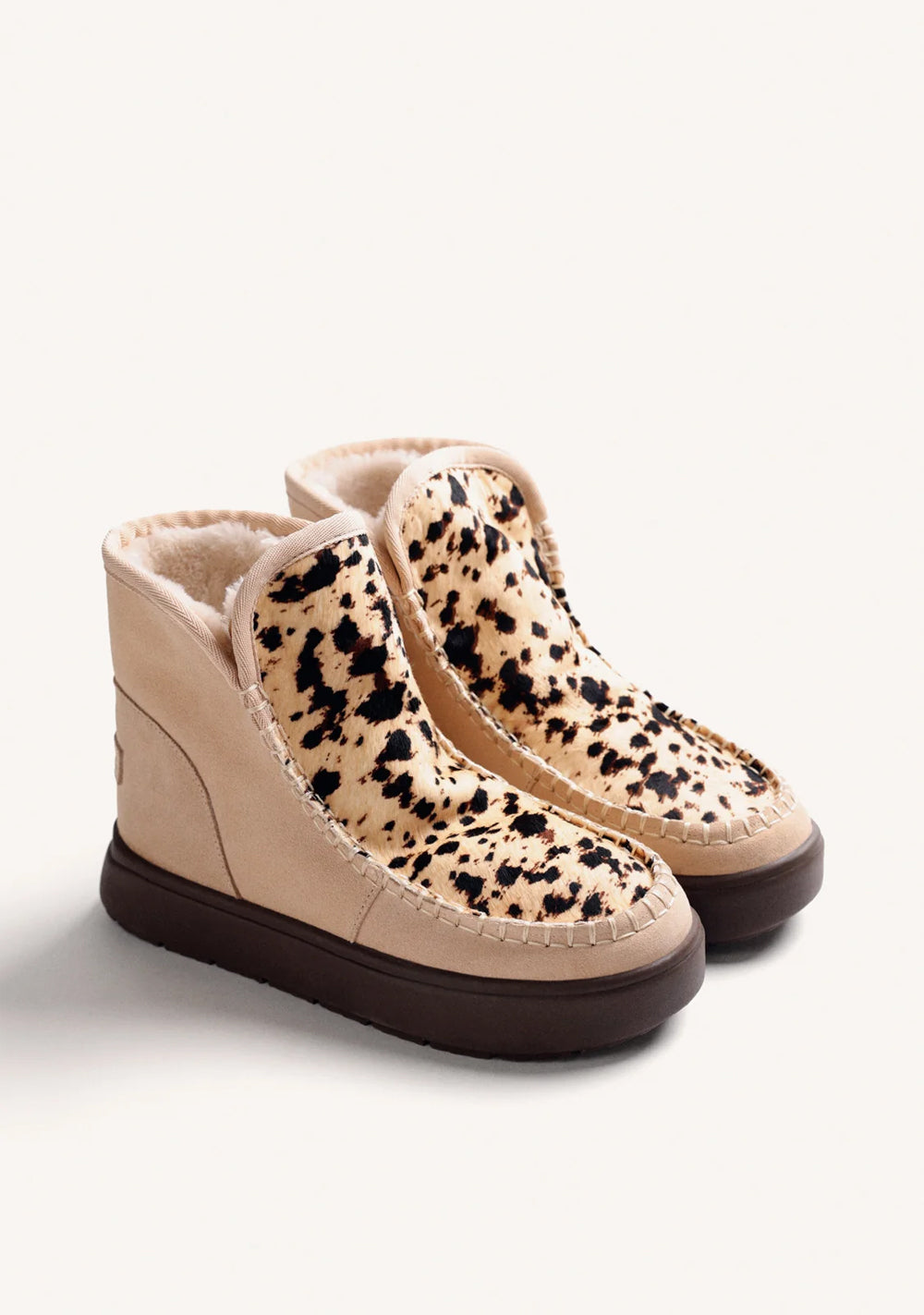 Gioseppo Ženske čizme sa krznom i leopard printom Bež