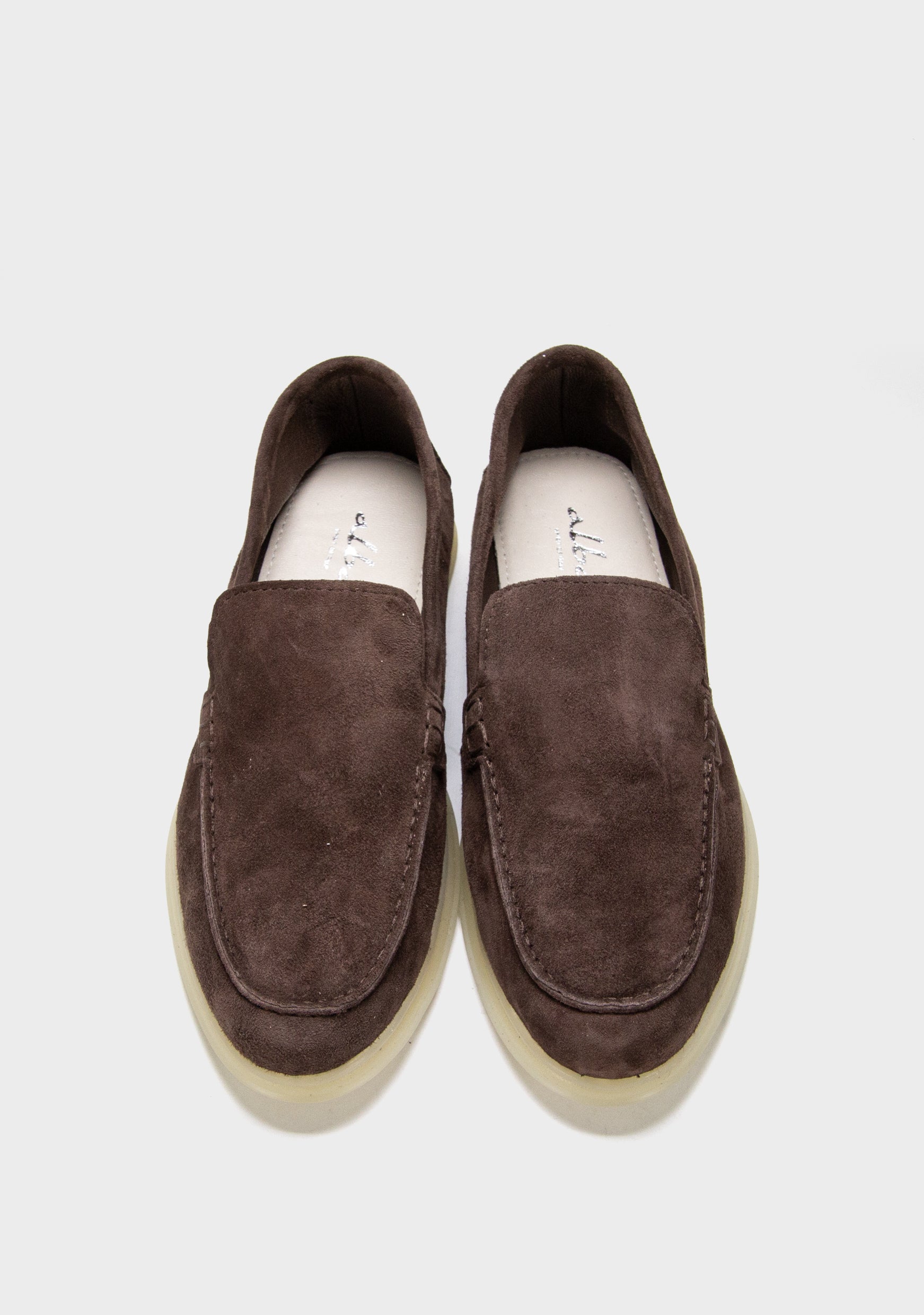 braon slip-on mokasine od velura