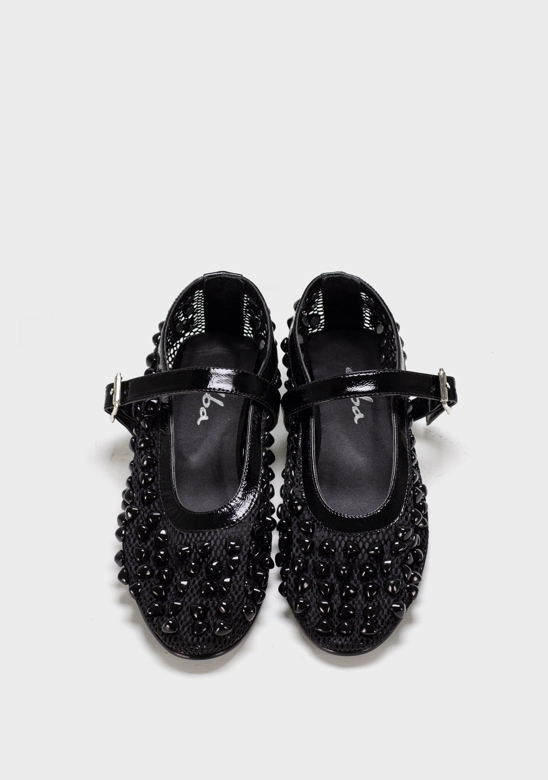 Crna lak boja zenske kozne baletanke