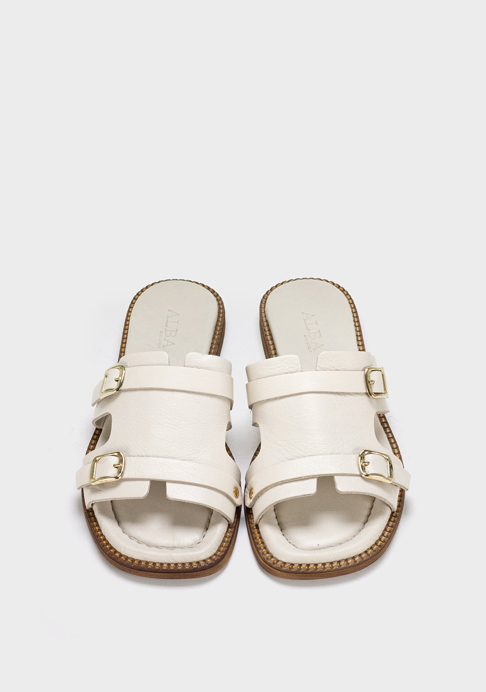 alba bella kozne zenske papuce bela