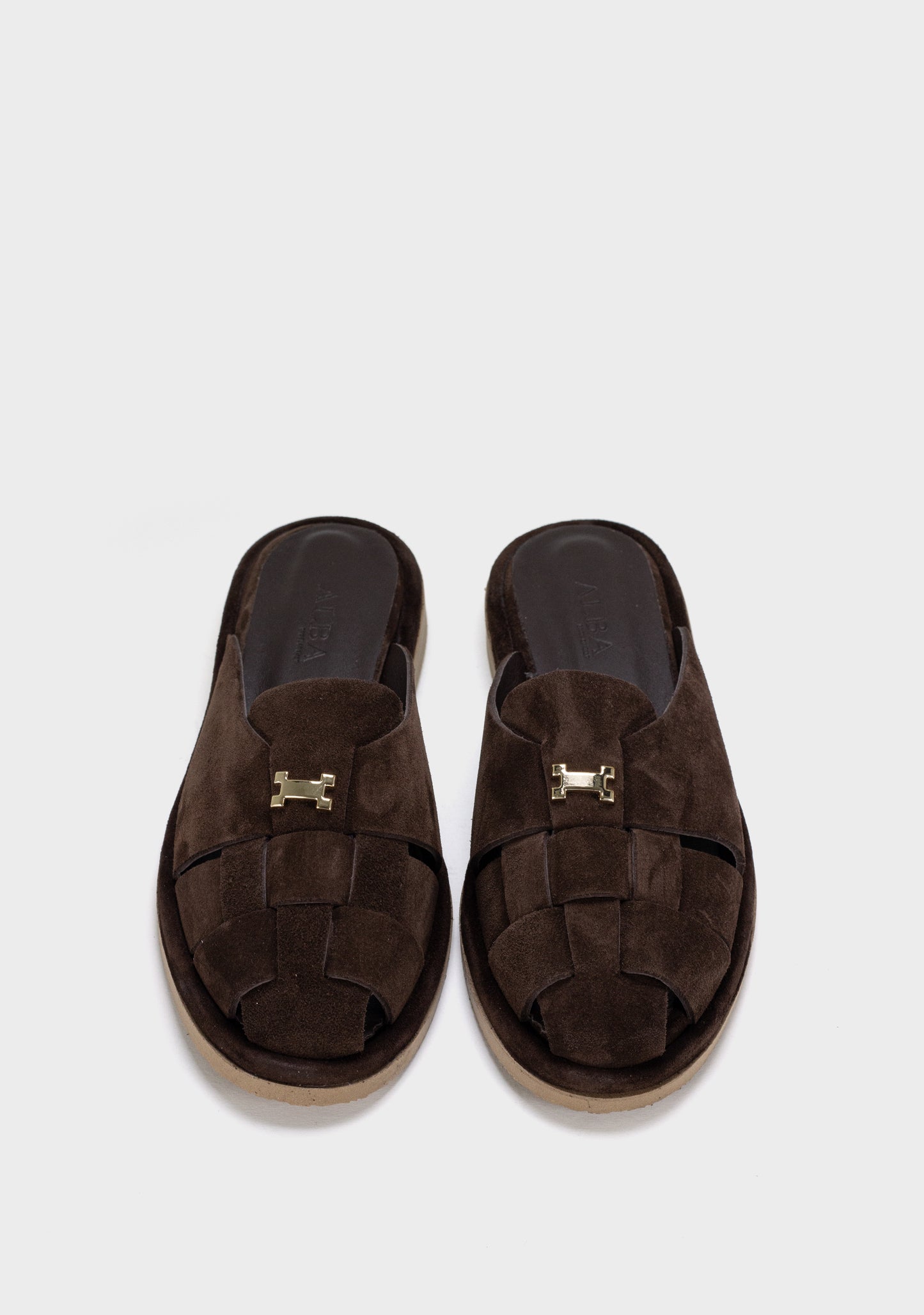 alba elena kozne zenske papuce braon