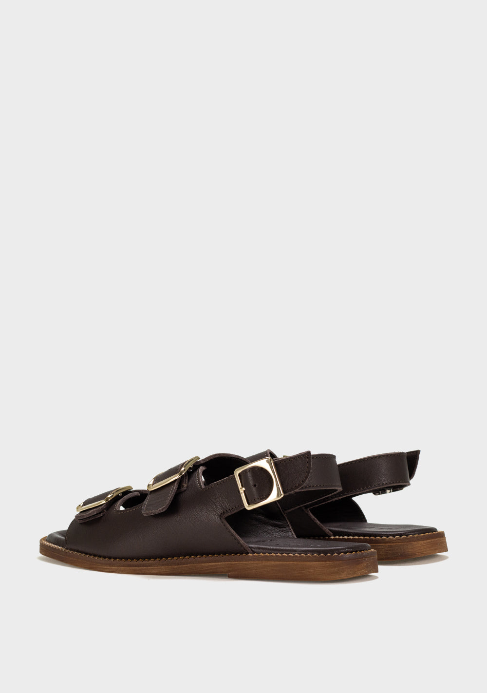 alba bianca zenske kozne sandale braon