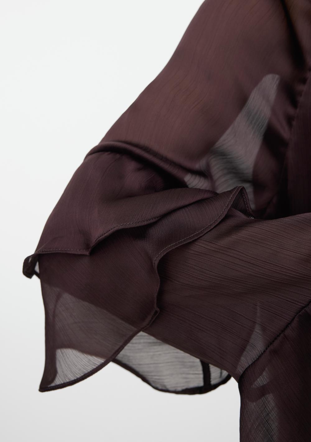 vero moda zenska kratka haljina dugih rukava braon