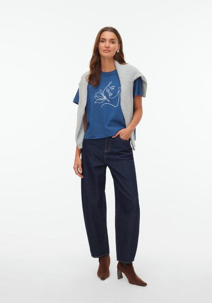 vero moda thea matte zenska majica teget