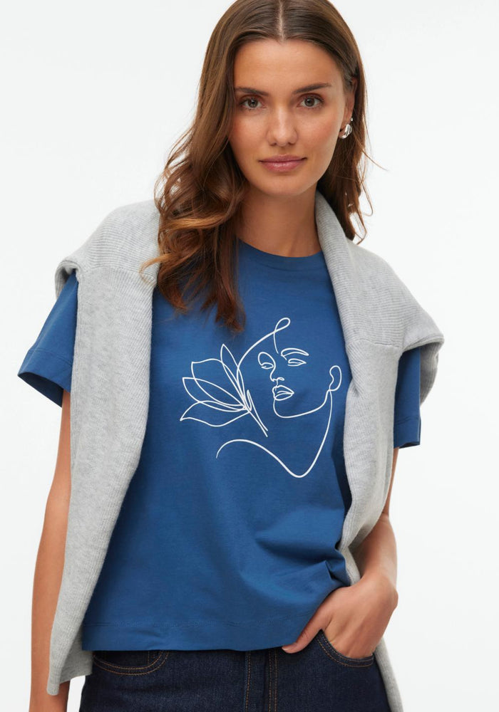 vero moda thea matte zenska majica teget