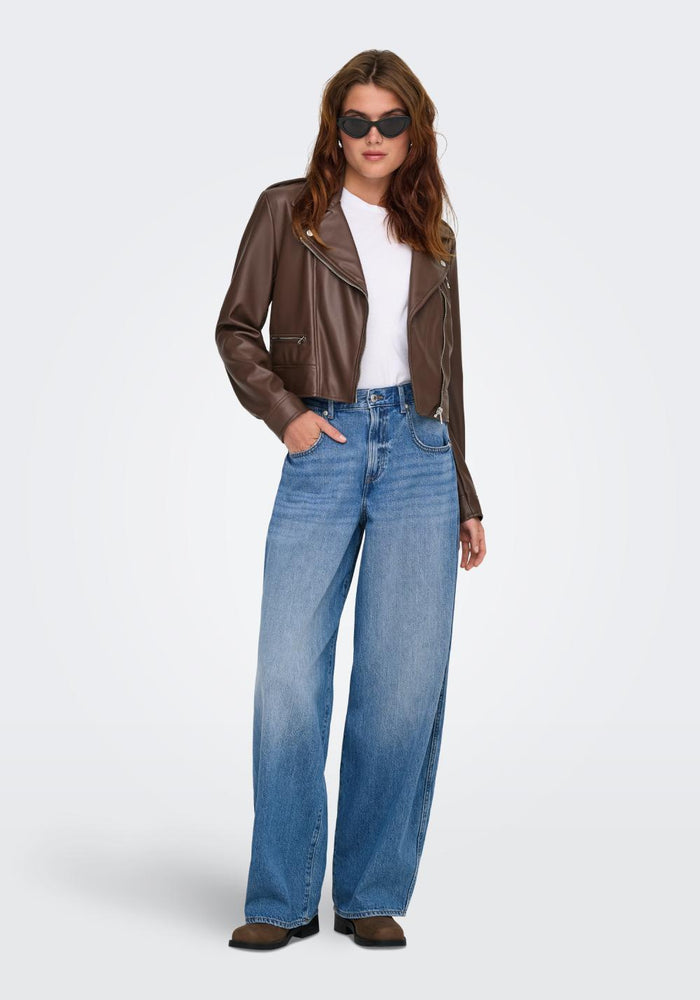 only taylor zenske barrel farmerke visokog struka plava