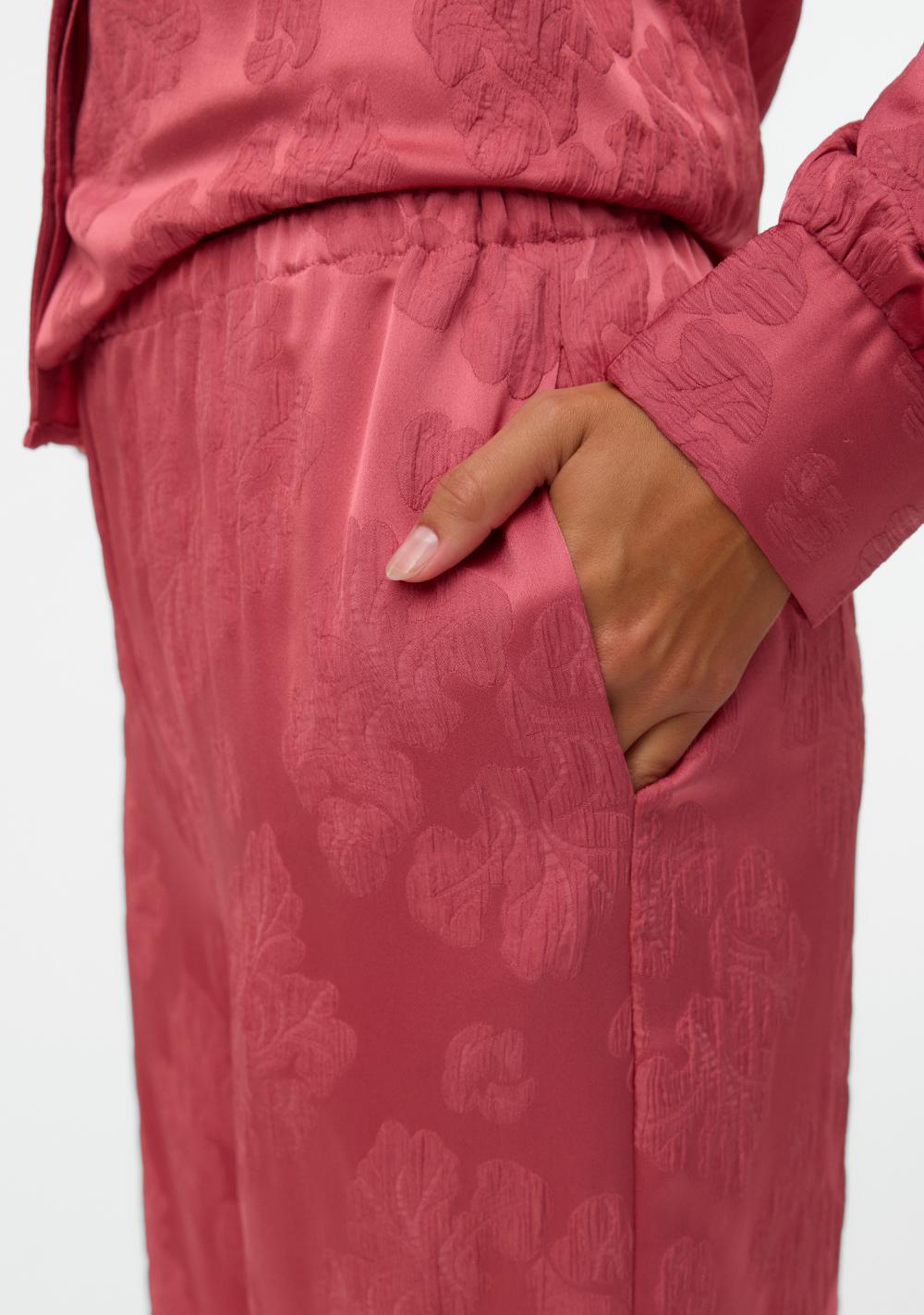 vero moda zenske siroke pantalone visokog struka crvena