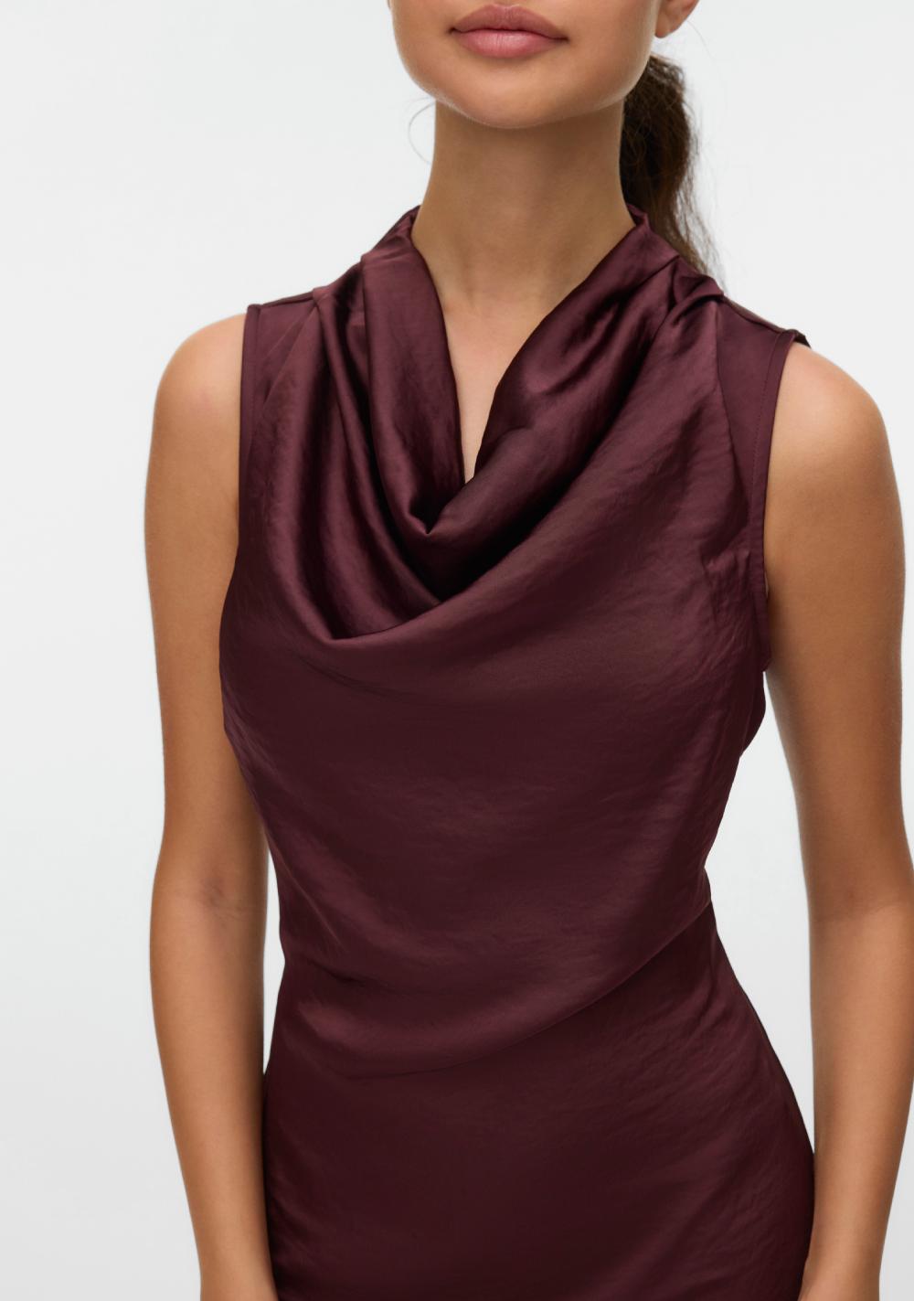 vero moda duga haljina bordo