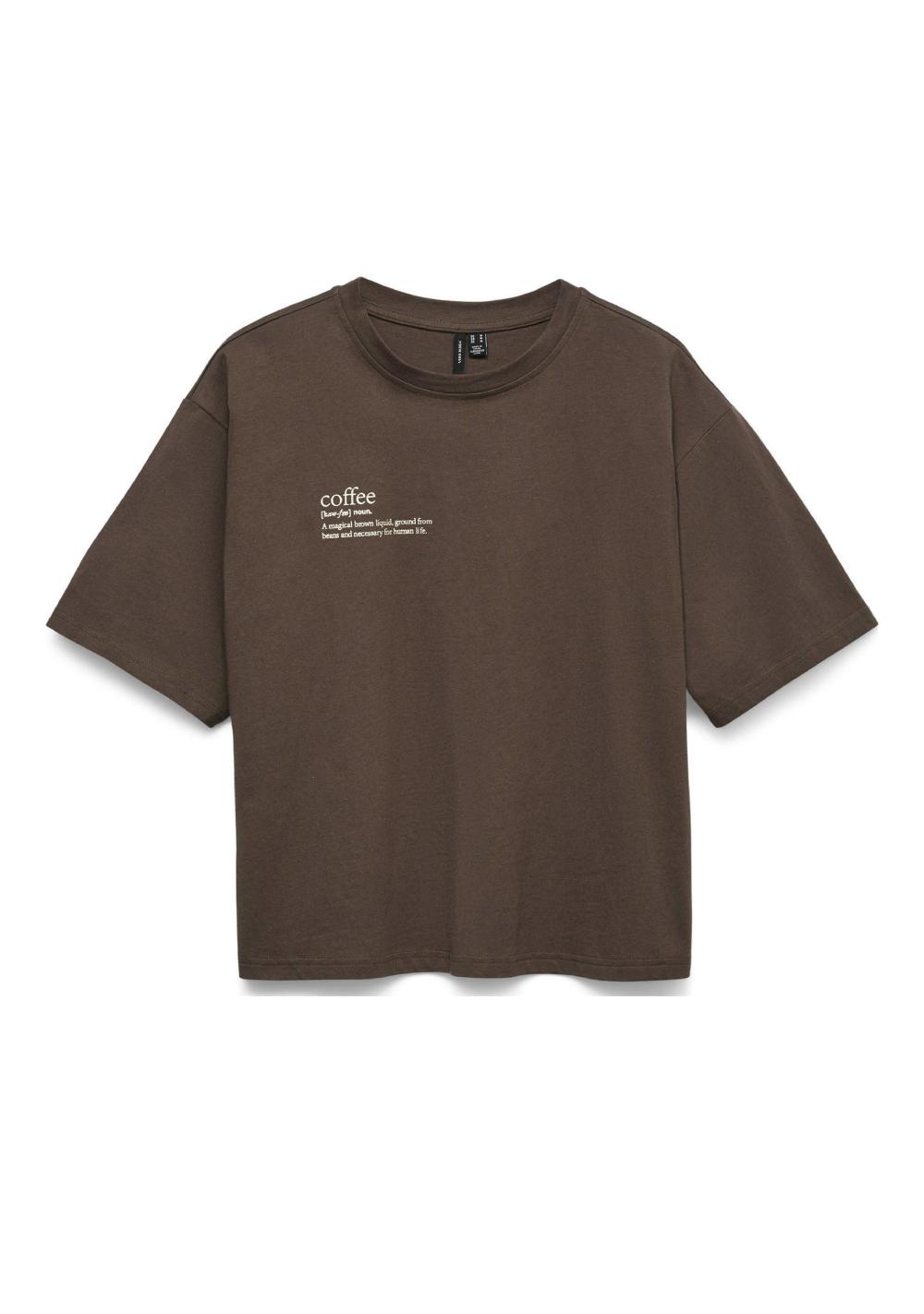 vero moda zenska majica sa printom braon