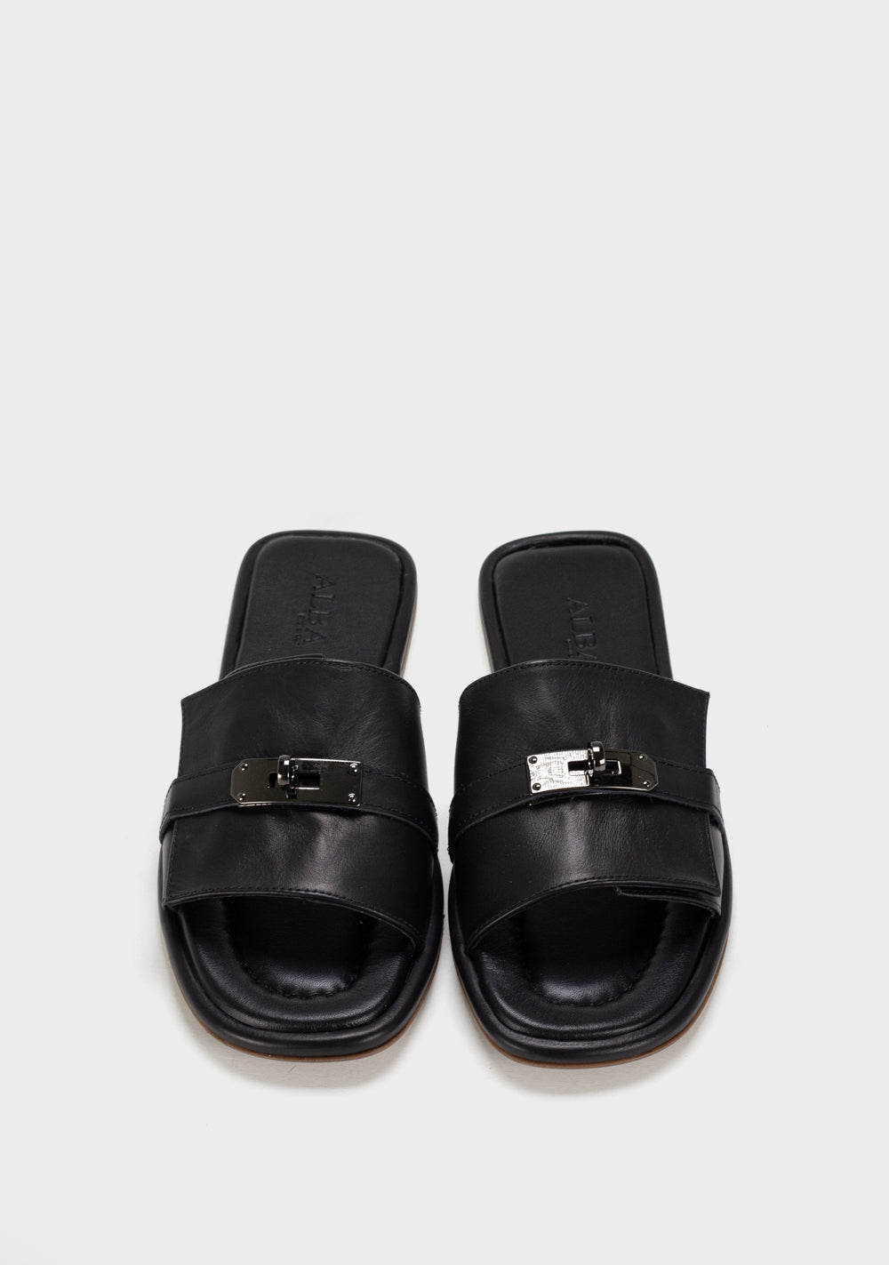 alba lora zenske kozne papuce crna