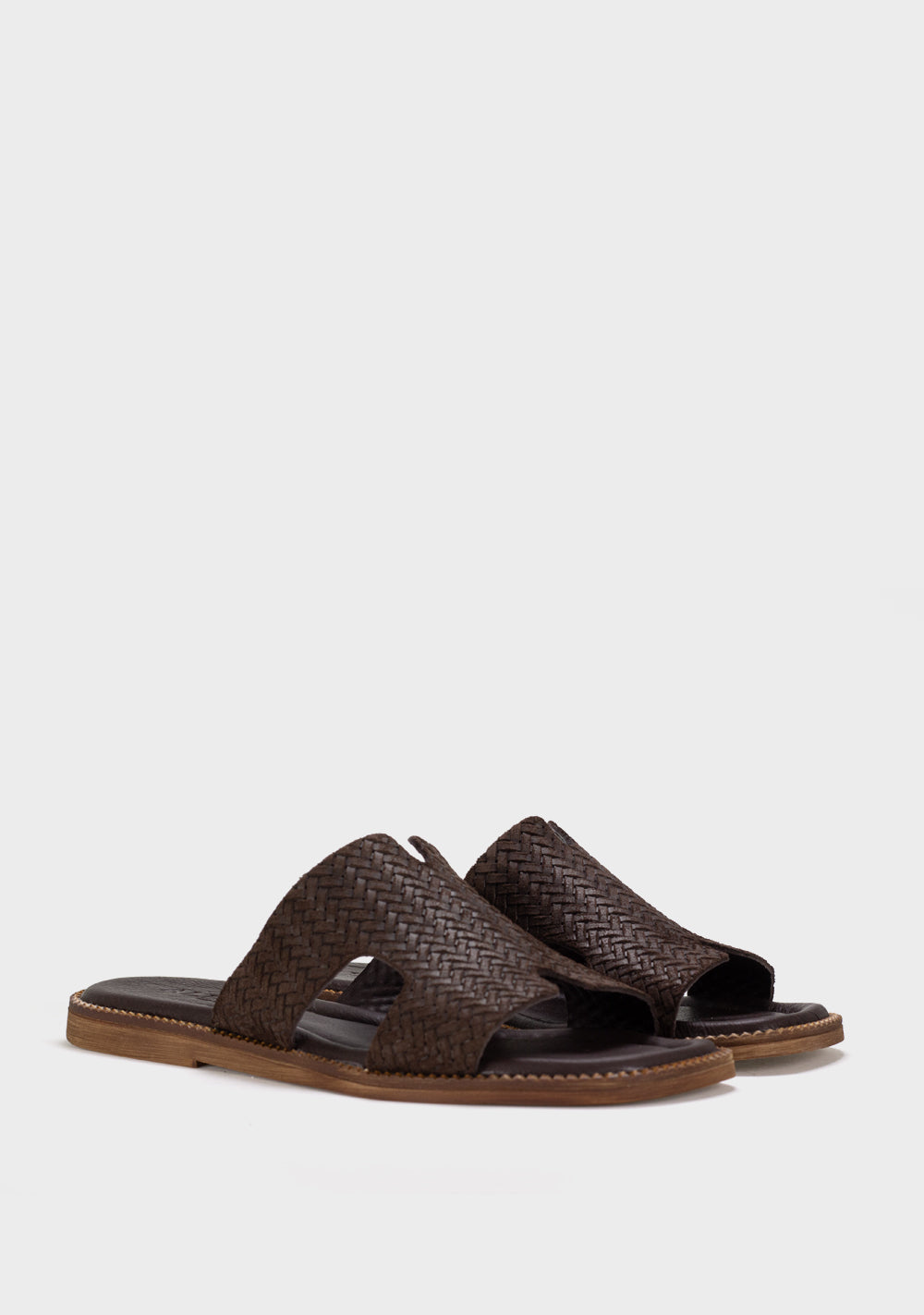 alba nera zenske kozne papuce braon