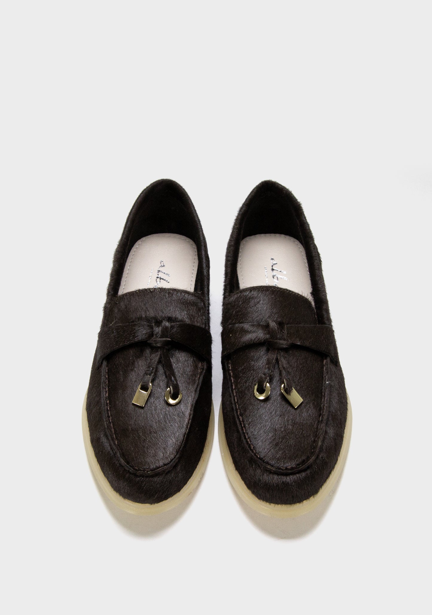 kozne mokasine sa dlakavom kozom crna boja