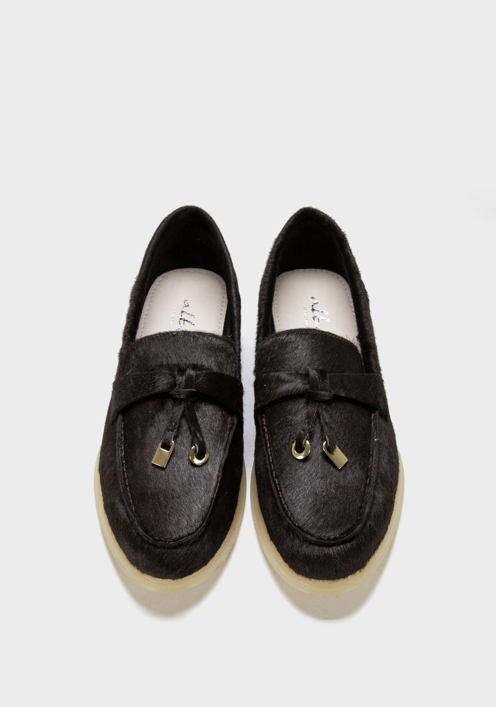 kozne mokasine sa dlakavom kozom crna boja