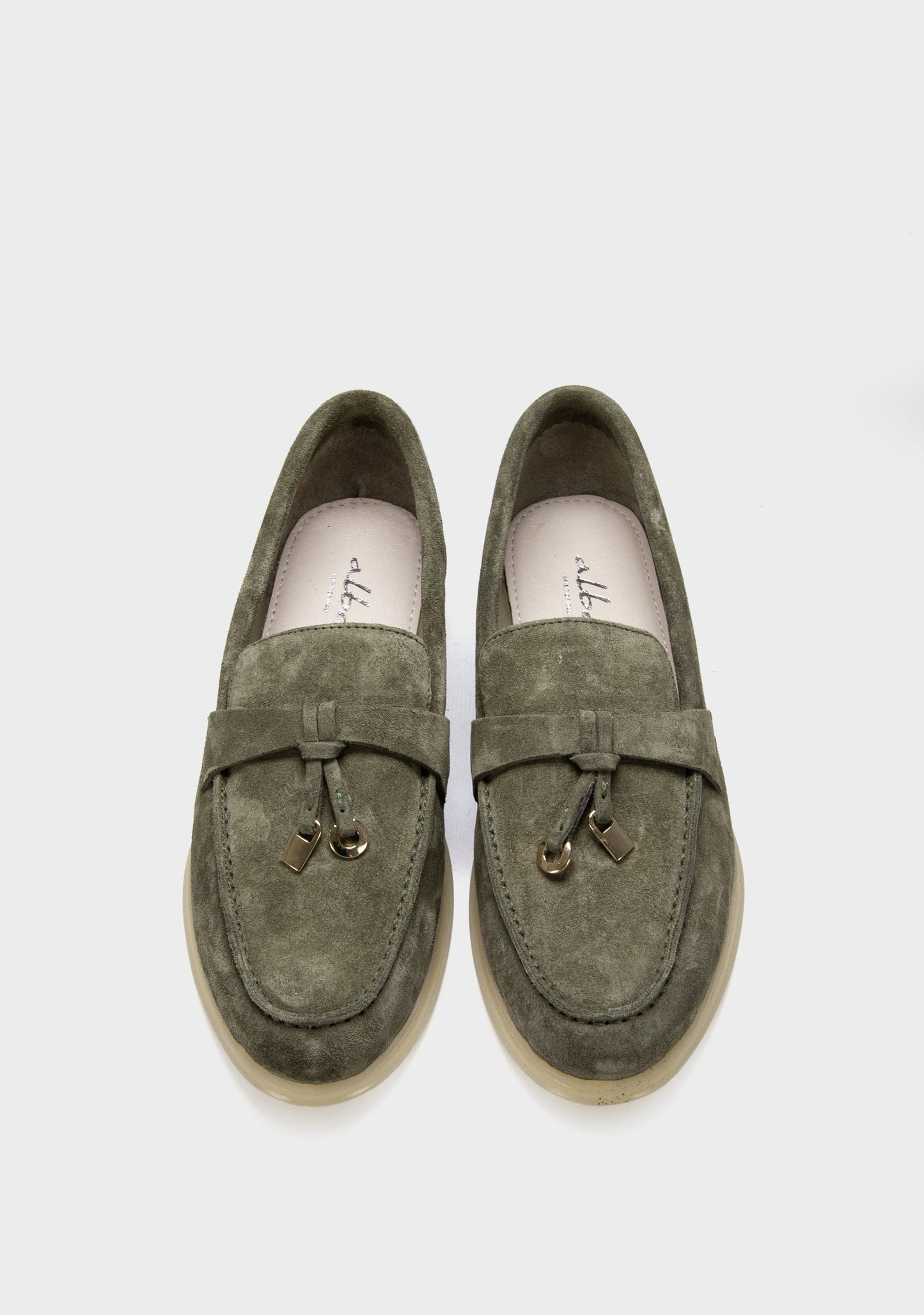 zenske mokasine od velura zelena boja