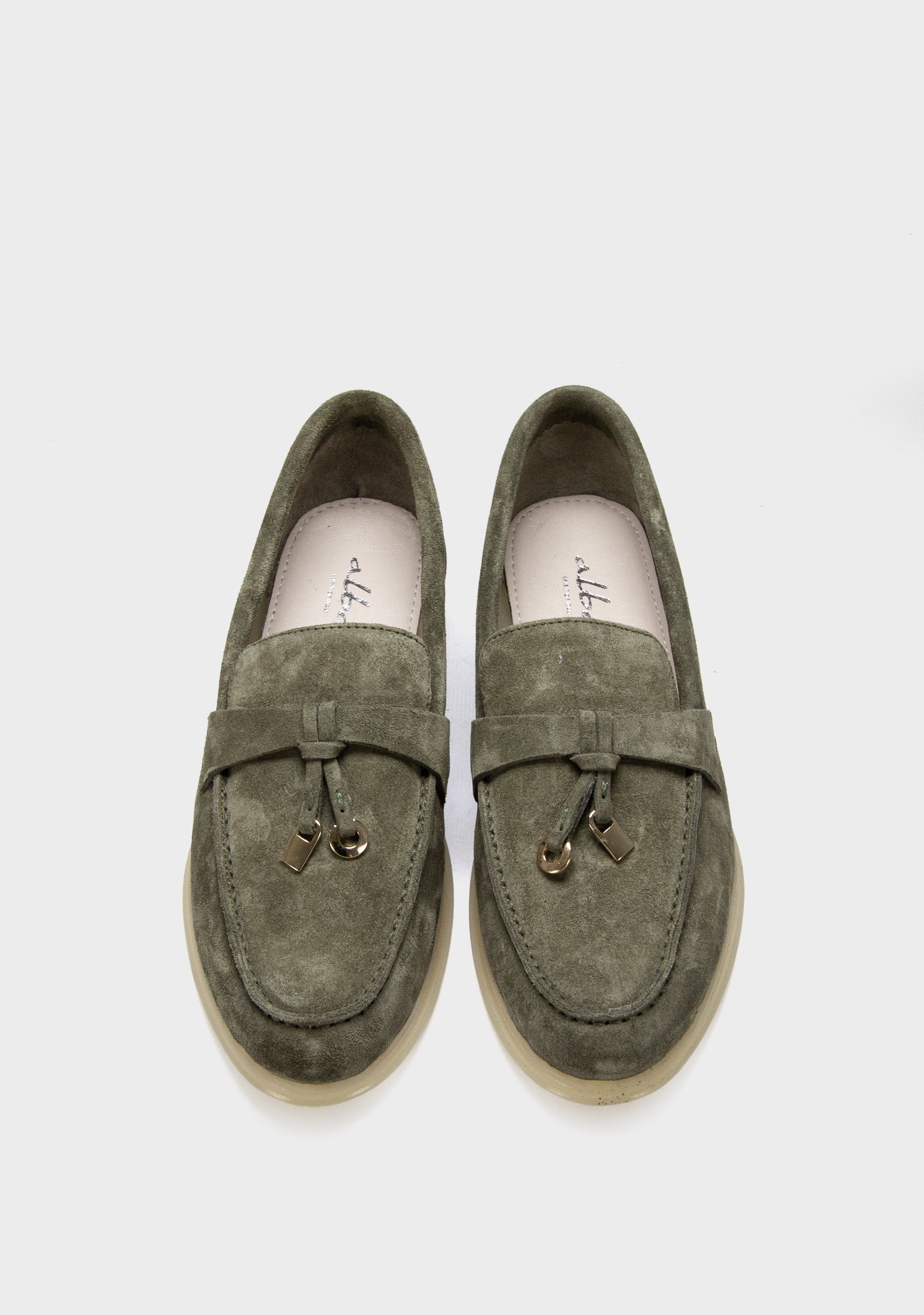 zenske mokasine od velura zelena boja