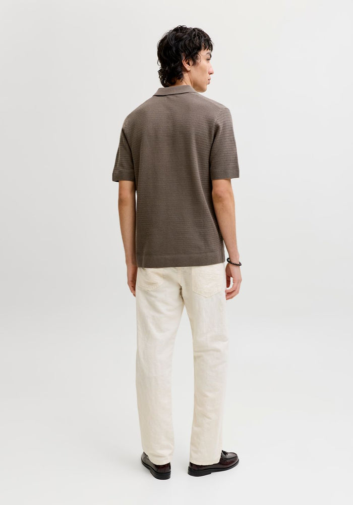 jack jones muska pletena polo majica braon