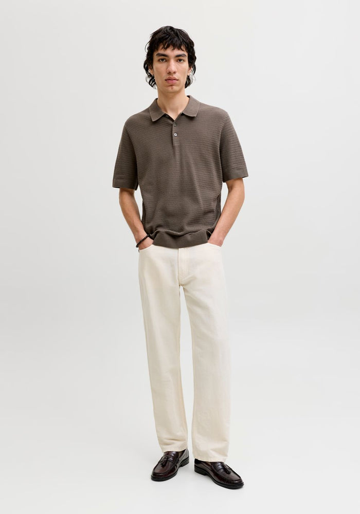 jack jones muska pletena polo majica braon