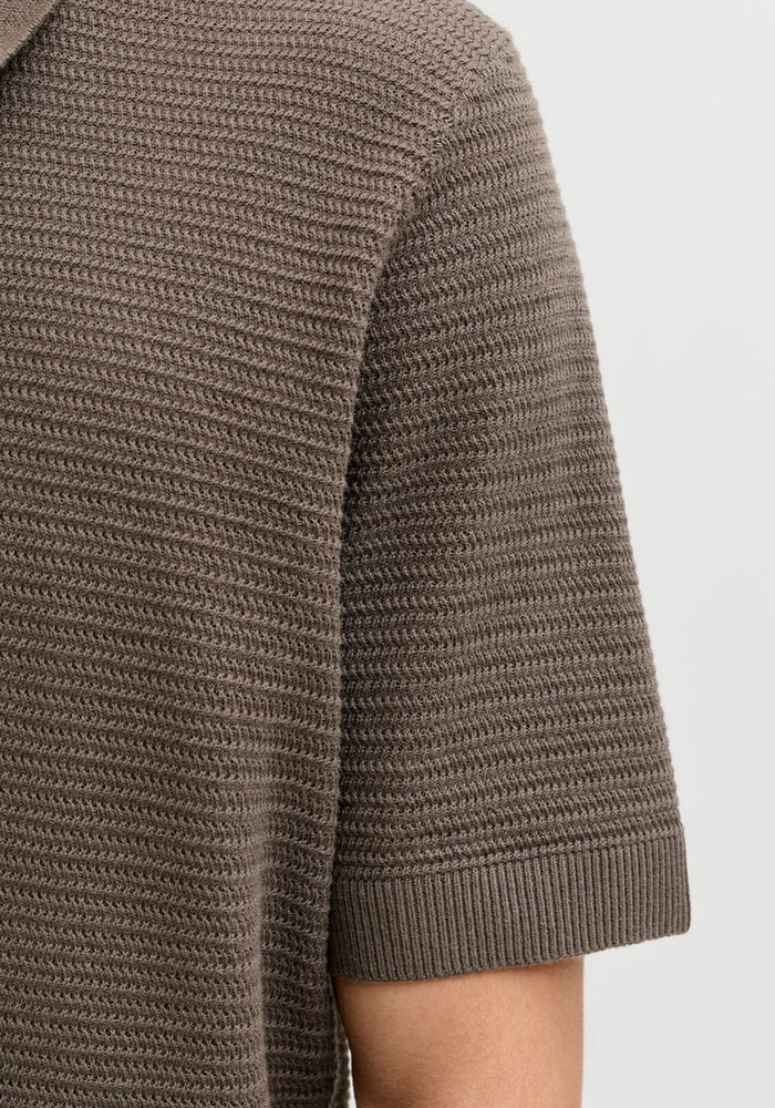 jack jones muska pletena polo majica braon