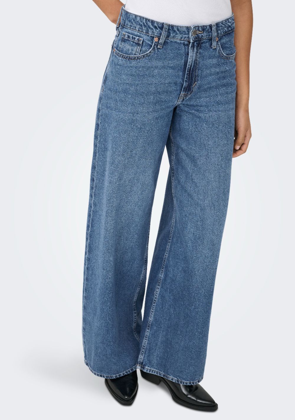 only zenske farmerke visokog struka siroke plava