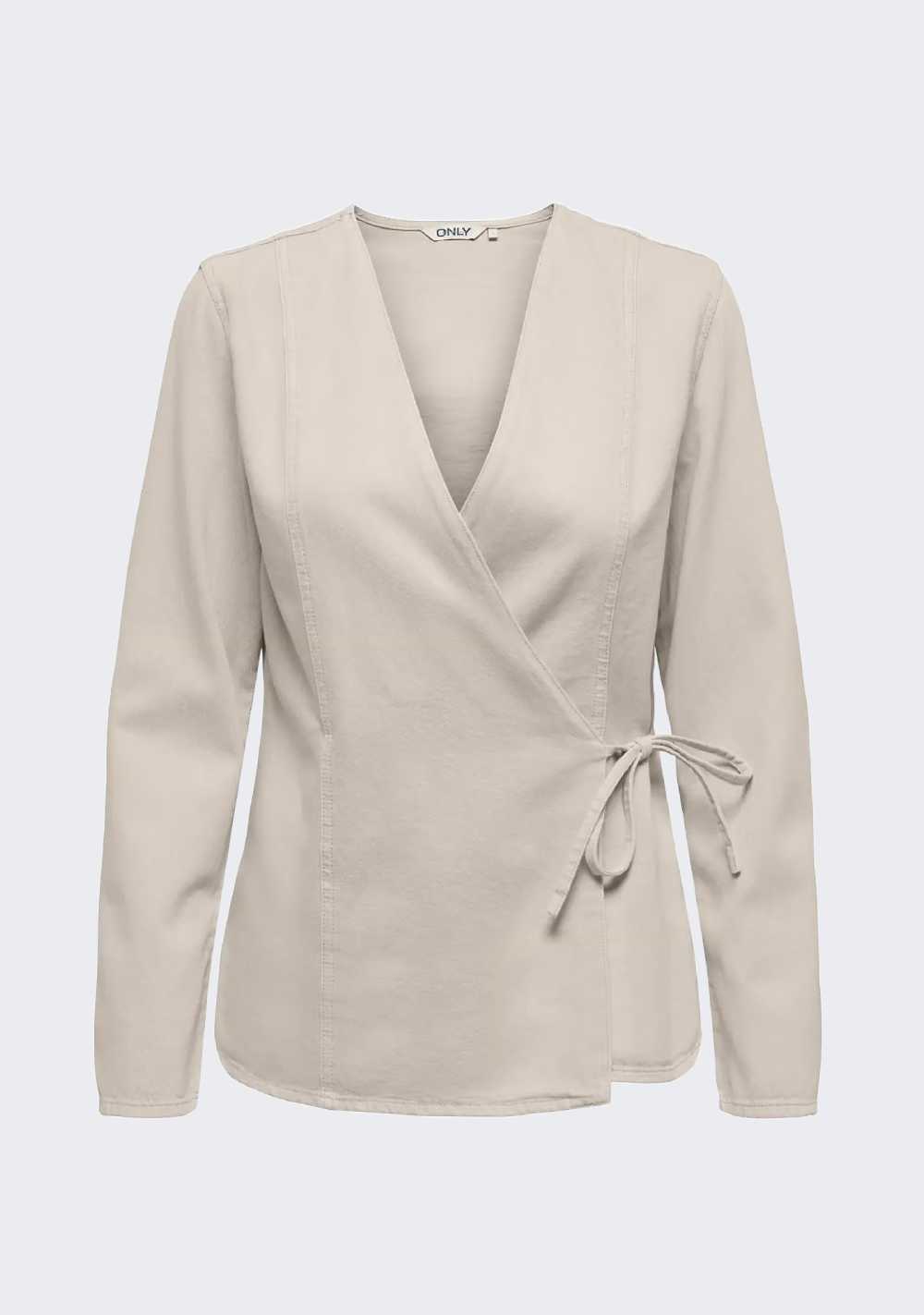 zenska bluza sa vezivanjem u struku only bez