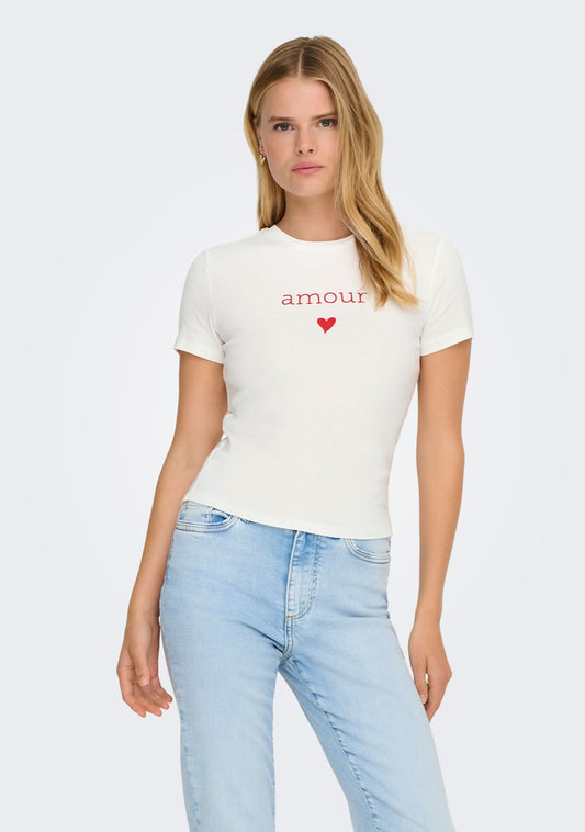 only zenska majica sa printom bela