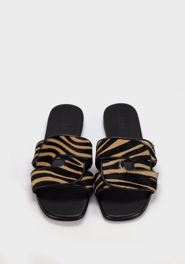 Alba Siena ženske ravne papuče od kože zebra