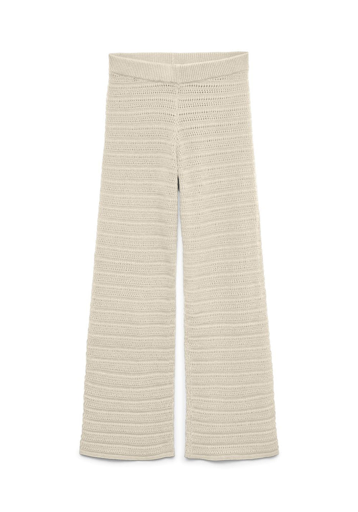 vero moda ženske pletene pantalone zvonastog kroja bez