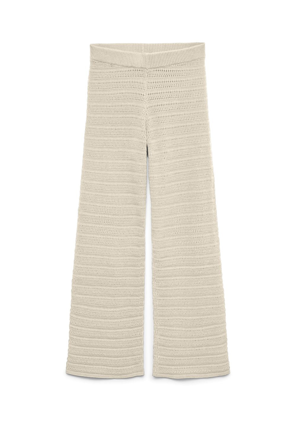 vero moda ženske pletene pantalone zvonastog kroja bez