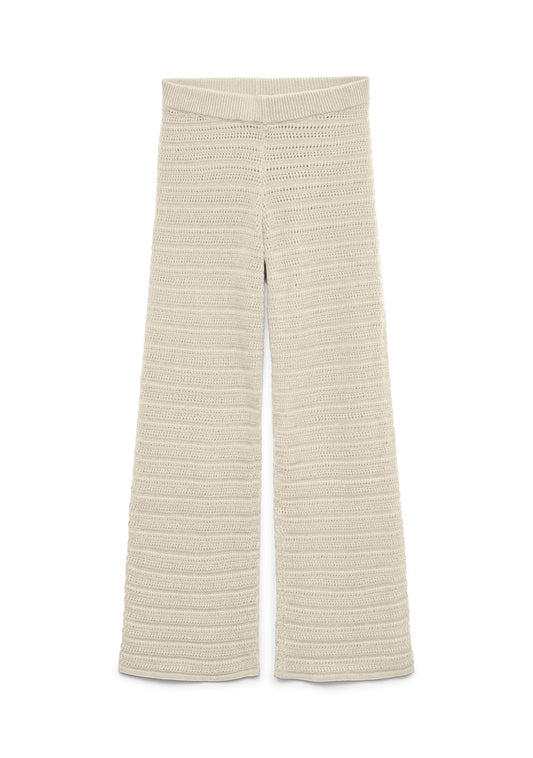 vero moda ženske pletene pantalone zvonastog kroja bez