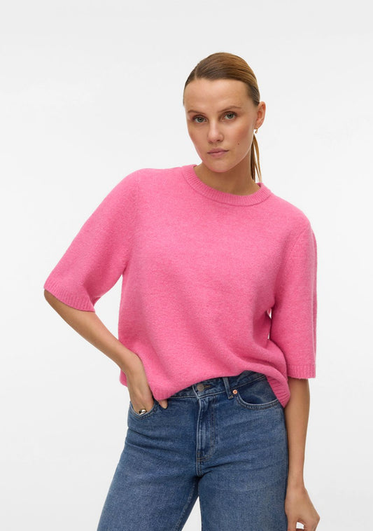 Vero Moda ženski oversized džemper BOOM pink