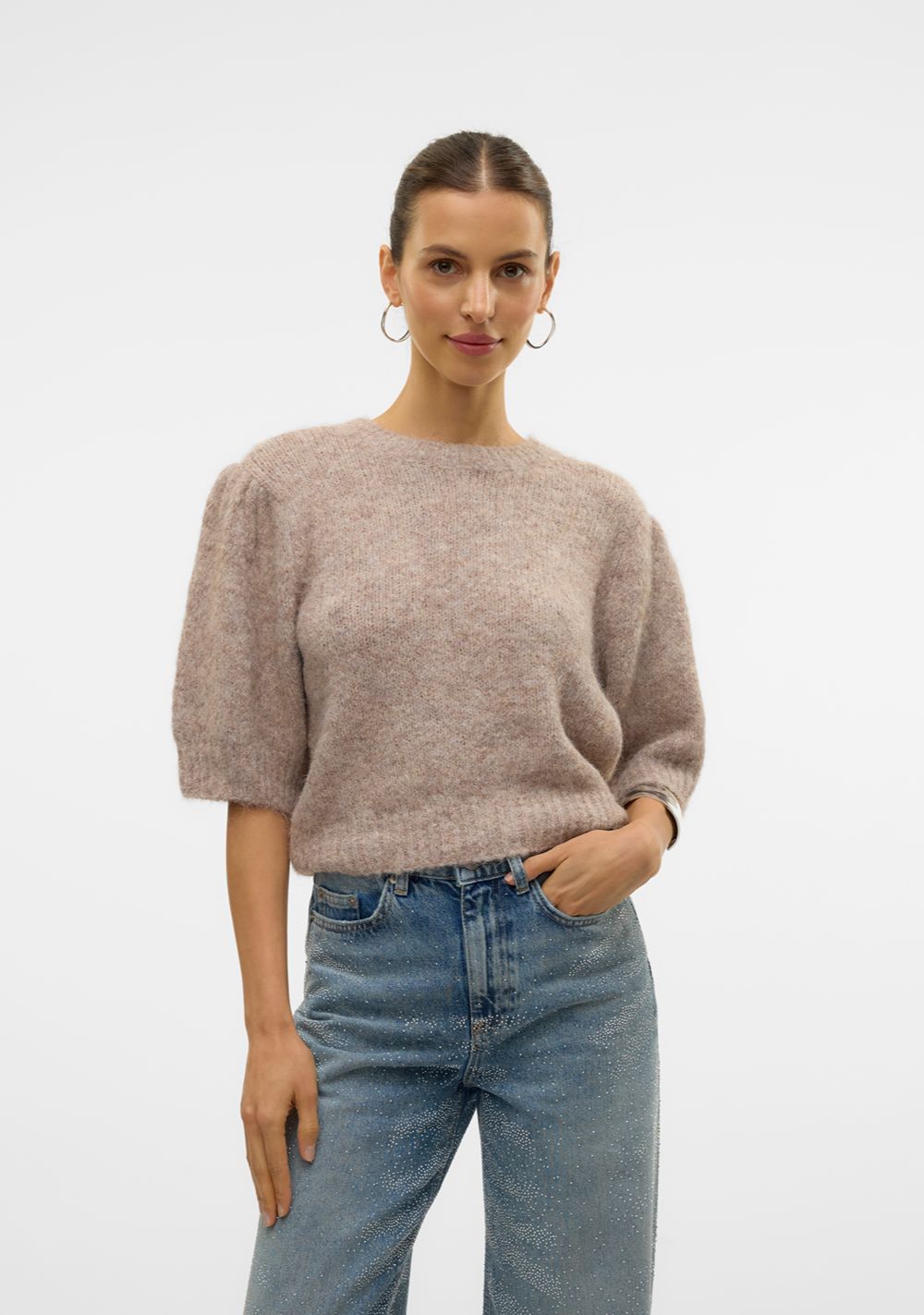 vero moda novah zenski dzemper siva