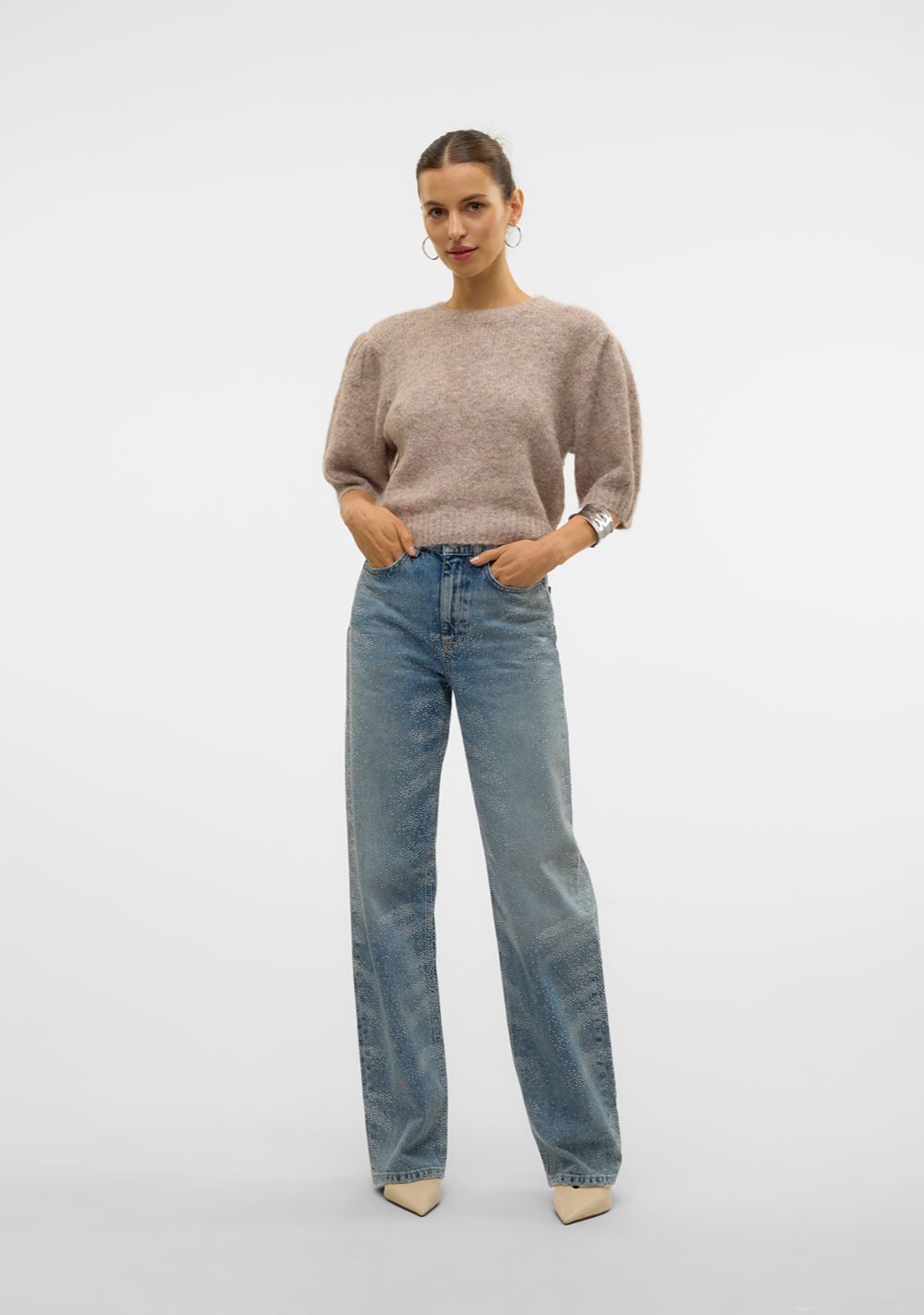 vero moda novah zenski dzemper siva