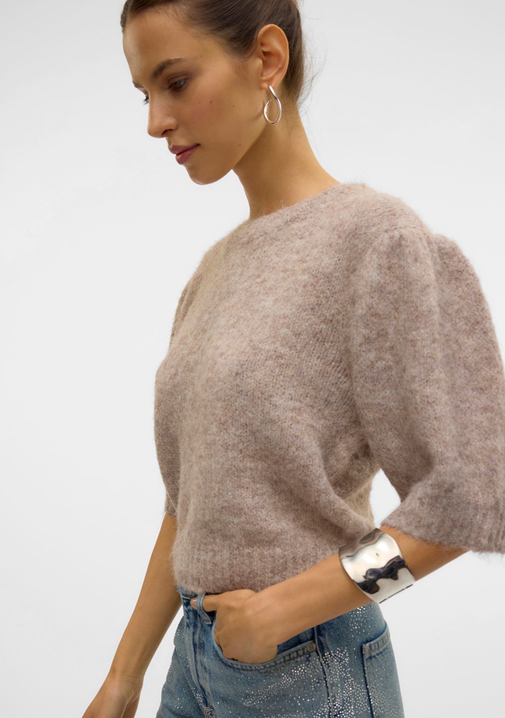 vero moda novah zenski dzemper siva